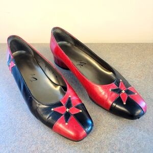 Red an Black Leather Loafers